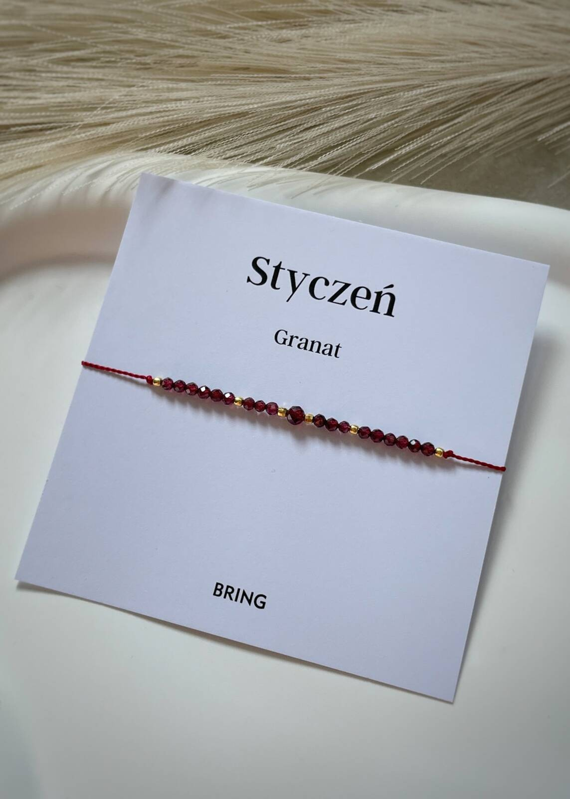 Bransoletka Kamień Urodzeniowy - Styczeń pozłacana