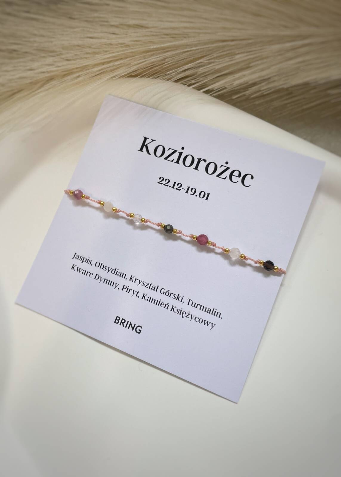 Bransoletka znak zodiaku Koziorożec pozłacane kulki