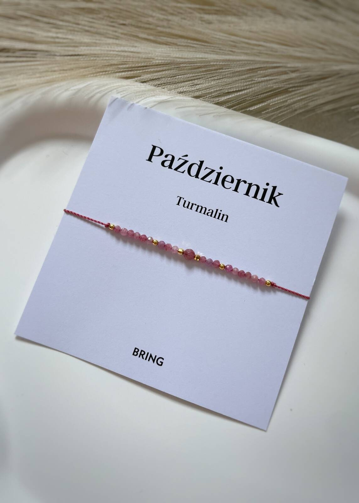 Bransoletka Kamień Urodzeniowy - Październik pozłacana