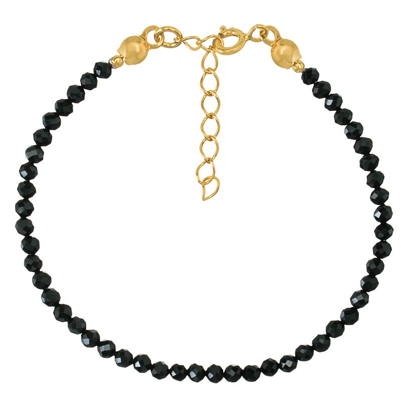 Bransoletka srebrna pozłacana z kamieni naturalnych spinel 3 mm