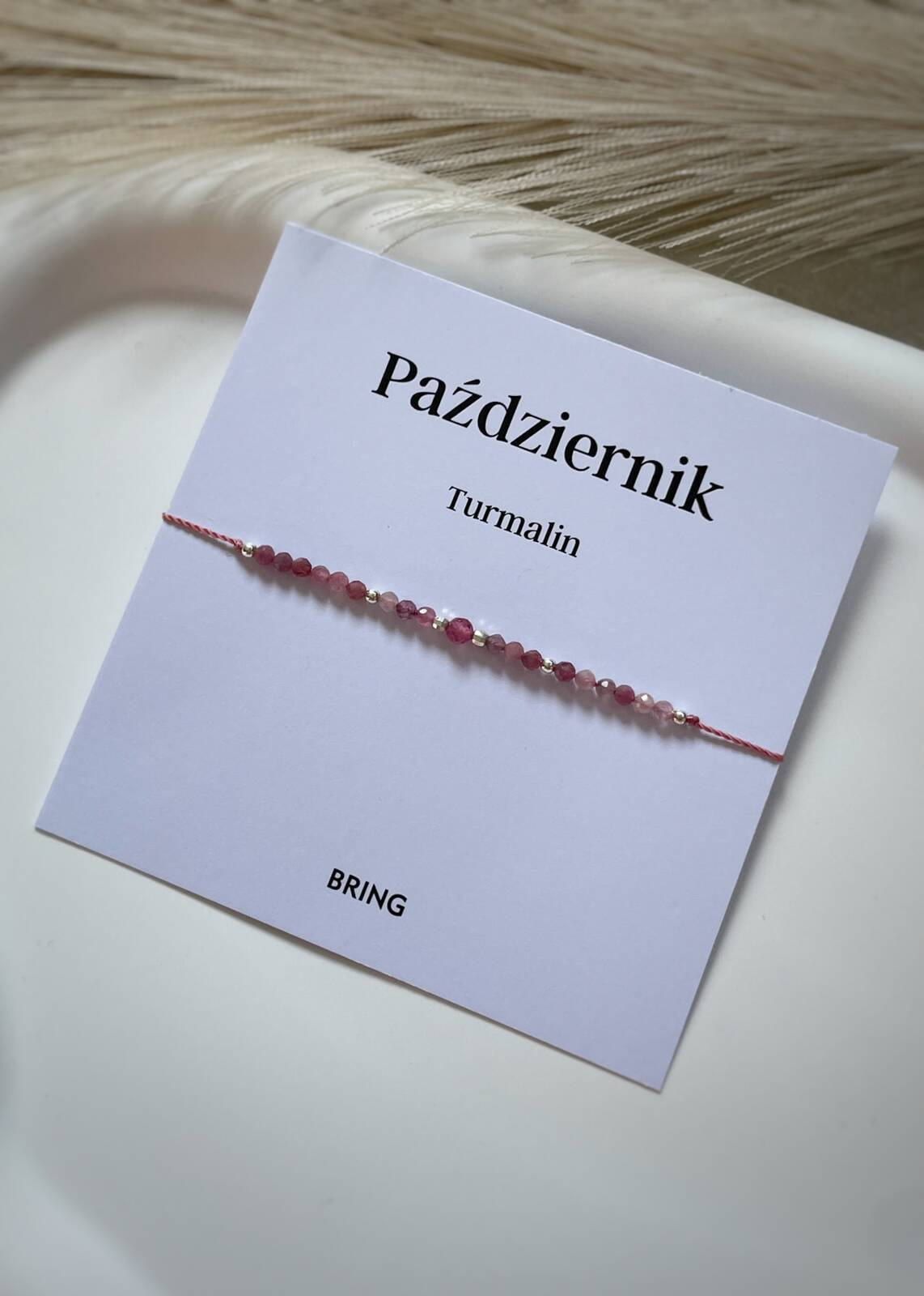 Bransoletka Kamień Urodzeniowy - Październik srebrna