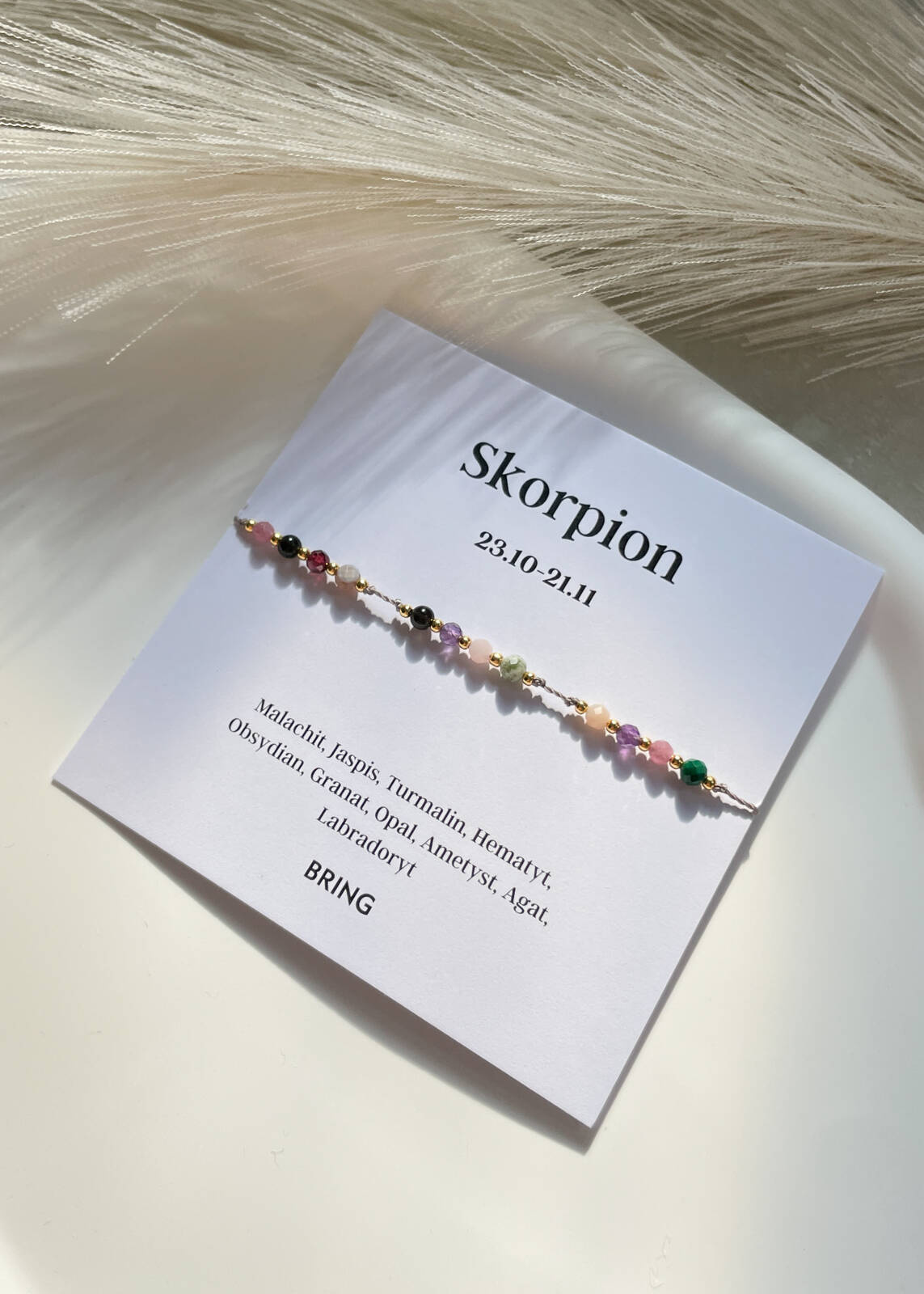Bransoletka znak zodiaku Skorpion pozłacane kulki