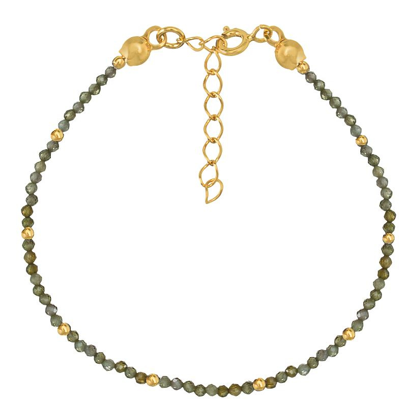 Bransoletka srebrna pozłacana z cyrkonii khaki 2 mm Outlet