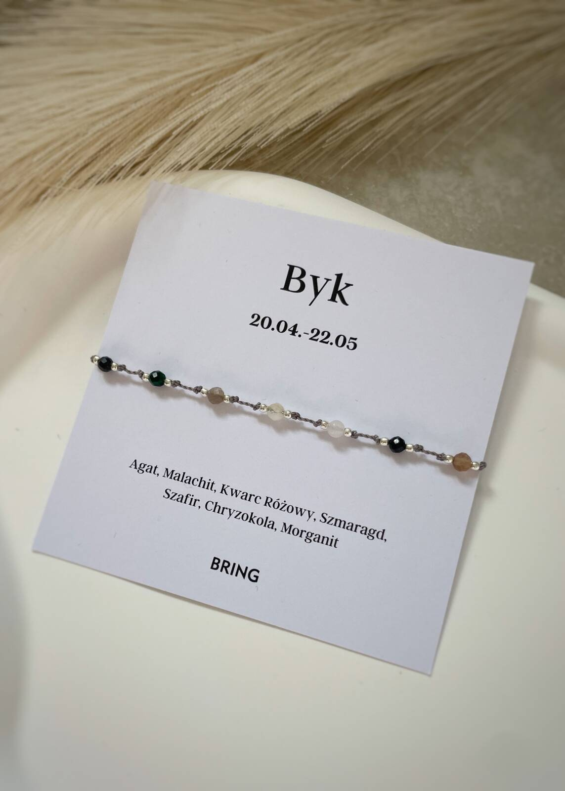 Bransoletka znak zodiaku Byk srebrne kulki